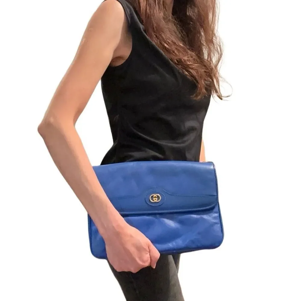 Gucci blue leather
